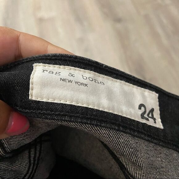 𝅺rag Bone Sz 24 Black Ariel Lace Up High Rise Jeans - Picture 5 of 7